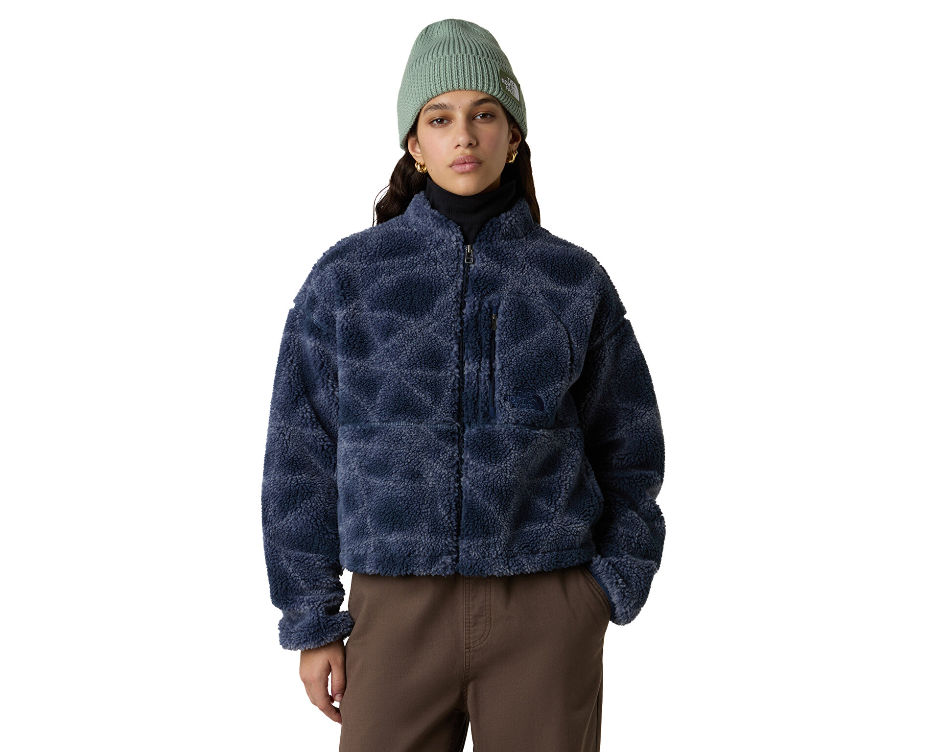 THE NORTH FACE Kadın W EXTREME PILE FZ JACKET 2 -PRINT Lacivert
