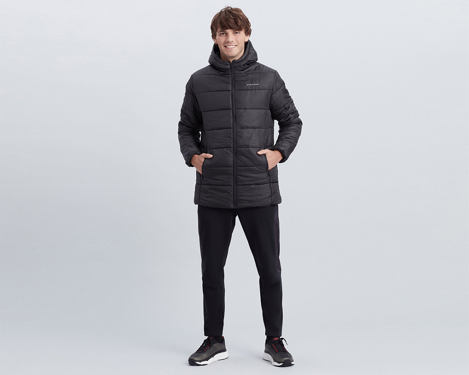 Skechers Erkek M Hooded Midi Length Jacket Siyah S212038-001