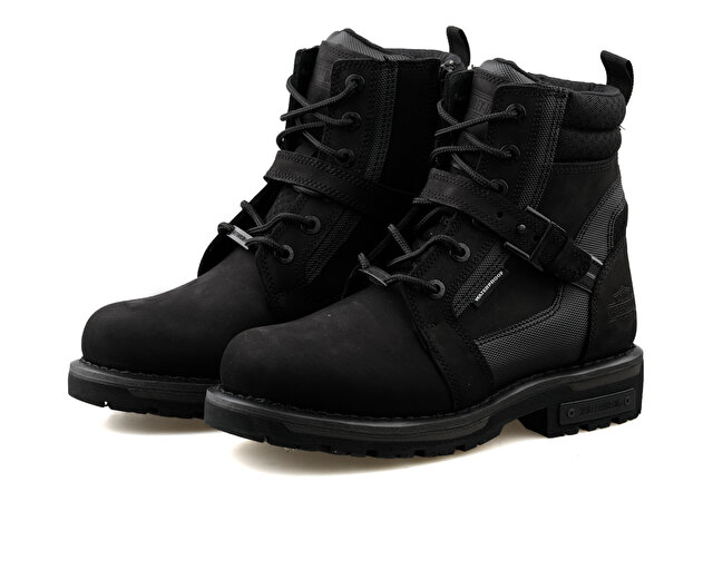 Harley Davidson Ayakkabı Bot Franco Wp Black Nubuk - Görsel 4