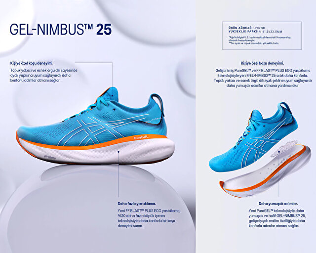 Asics Ayakkabı Koşu Ayakkabısı GEL NIMBUS 25 - Görsel 11