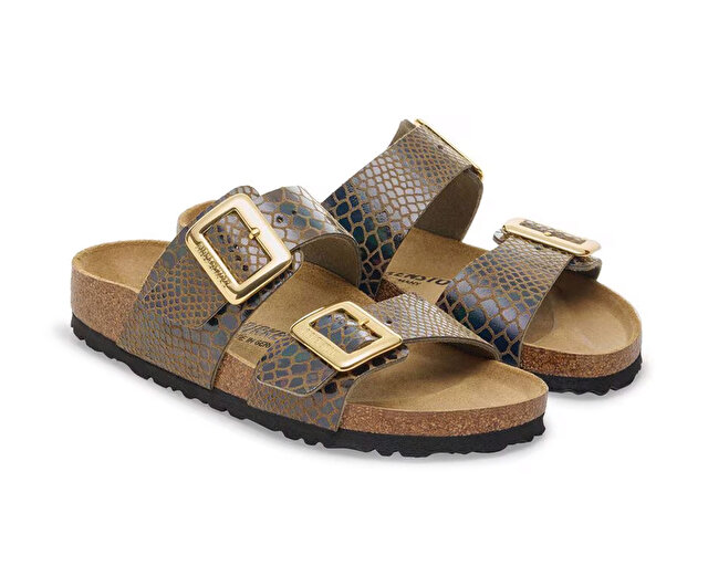 Birkenstock Ayakkabı Terlik SYDNEY CUSHION BUCKLE BF SHINY SNAKE - Görsel 4