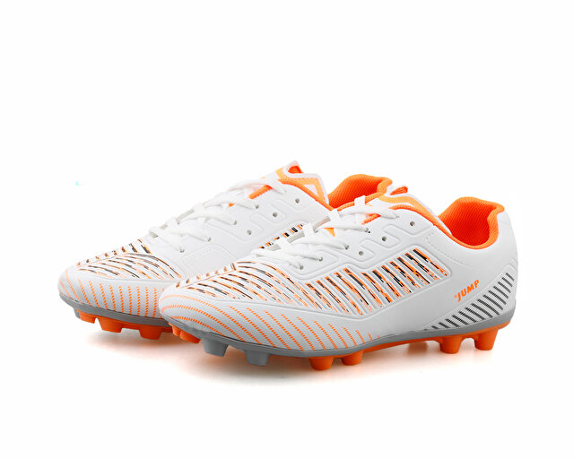 Jump Futbol ayakkabısı Kramponlar 27048 C White Black Orange - Görsel 4