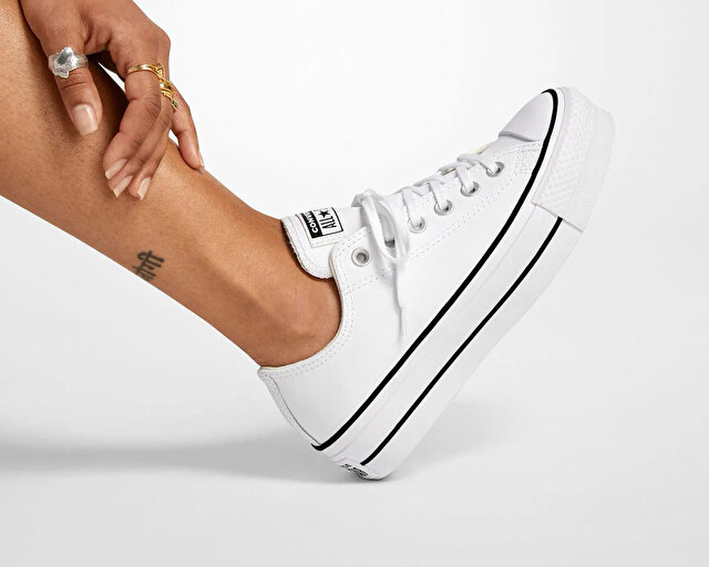 Converse Converse Beyaz Ayakkabı Günlük Chuck Taylor All Star Leather Platform Diğer | Korayspor Beyaz - 3. görsel