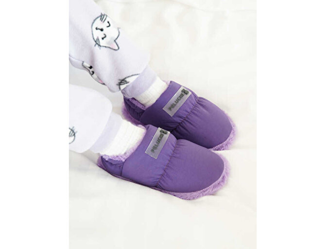 Peluche Ayakkabı Terlik Purple Parachute Child Slipper - Görsel 3