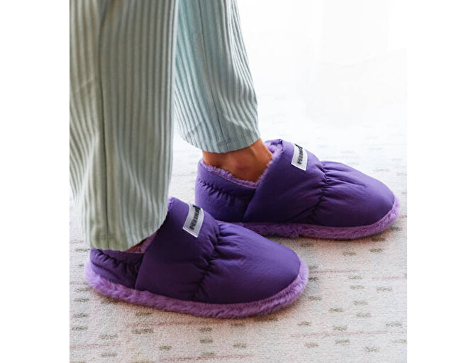 Peluche Ayakkabı Terlik Purple Parachute Women Slipper - Görsel 2