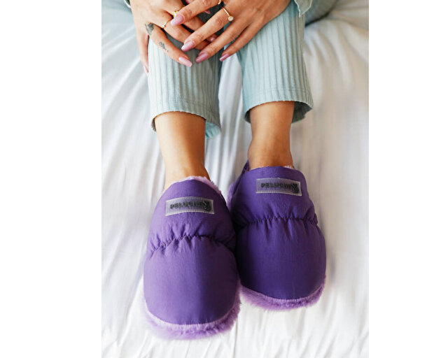 Peluche Ayakkabı Terlik Purple Parachute Women Slipper - Görsel 5
