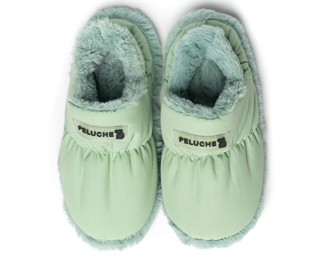 Peluche Ayakkabı Terlik Mint Green Parachute Women Slipper - Görsel 3
