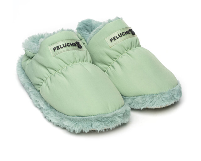 Peluche Ayakkabı Terlik Mint Green Parachute Women Slipper - Görsel 4