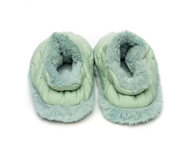 Peluche Ayakkabı Terlik Mint Green Parachute Women Slipper - Görsel 5