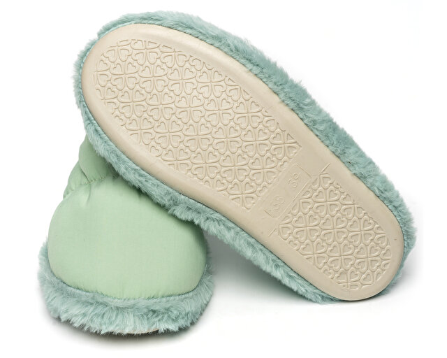 Peluche Ayakkabı Terlik Mint Green Parachute Women Slipper - Görsel 6