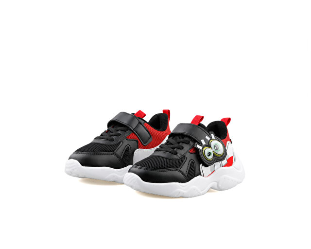 Pepino Ayakkabı Günlük Py24 1634 Siyah Beyaz Kırmızı - Görsel 4