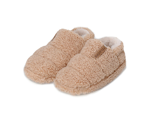 Peluche Ayakkabı Terlik Camel Teddy Women Slipper - Görsel 2